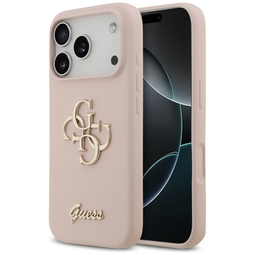 Maskica Guess "Silicone Big 4G Script" za iPhone 17 Pro - light pink