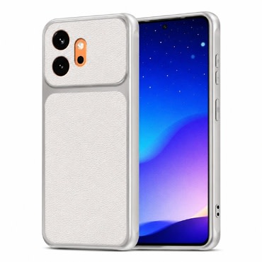 TPU gel maskica s teksturom umjetne kože za Honor 600 - bijela