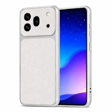 TPU gel maskica s teksturom umjetne kože za Honor 600 Pro - bijela