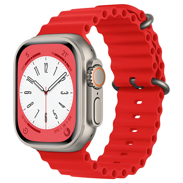 Silikonski remen za pametni sat Techsuit "W038" za Apple Watch (42mm / 44mm / 45mm / 46mm / 49mm) - crven