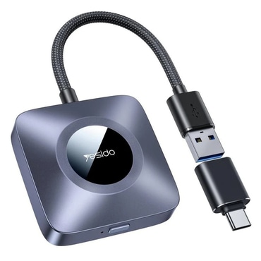 USB-A na USB-C OTG adapter Yesido "KM23" Bluetooth V5.0, 1080P - gray