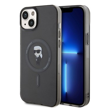 Maskica Karl Lagerfeld "IML MagSafe" za iPhone 15 Plus - black ikonik