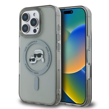 Maskica Karl Lagerfeld "IML MagSafe" za iPhone 16 Pro Max - metal karl and choupette head