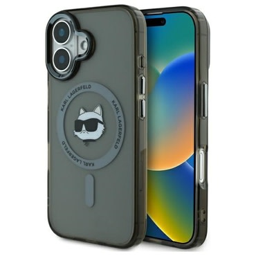Maskica Karl Lagerfeld "IML MagSafe" za iPhone 16 Plus - metal choupette's head