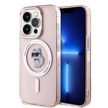 Maskica Karl Lagerfeld "IML MagSafe" za iPhone 14 Pro - pink choupette