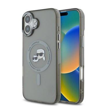 Maskica Karl Lagerfeld "IML MagSafe" za iPhone 16 Plus - metal karl and choupette head