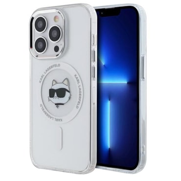 Maskica Karl Lagerfeld "IML MagSafe" za iPhone 13 Pro Max - white metal choupette`s head