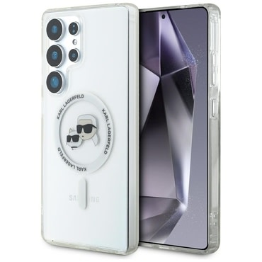 Maskica Karl Lagerfeld "IML MagSafe" za Samsung Galaxy S25 Ultra - metal karl and choupette heads