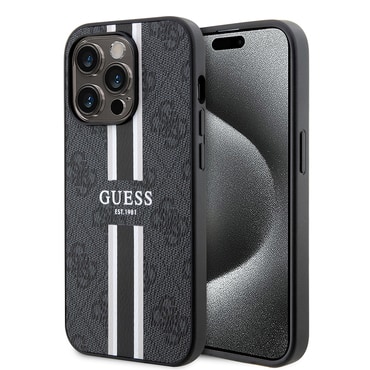 Maskica Guess "Hardcase 4G Printed Stripes MagSafe" za iPhone 15 Pro Max - black
