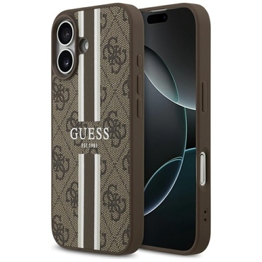 Maskica Guess "Hardcase 4G Printed Stripes MagSafe" za iPhone 17 - brown