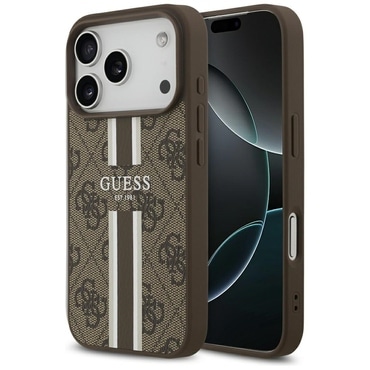 Maskica Guess "Hardcase 4G Printed Stripes MagSafe" za iPhone 17 Pro - brown