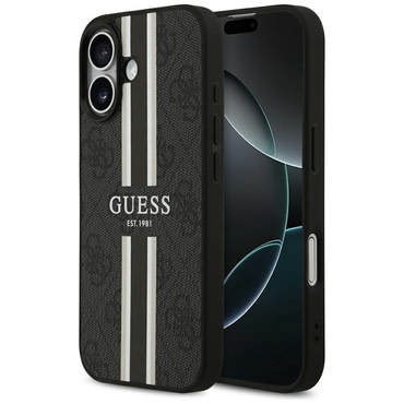 Maskica Guess "Hardcase 4G Printed Stripes MagSafe" za iPhone 17 - black