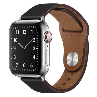 Kožni remen Techsuit "W033" za Apple Watch (42mm / 44mm / 45mm / 46mm / 49mm) - crni