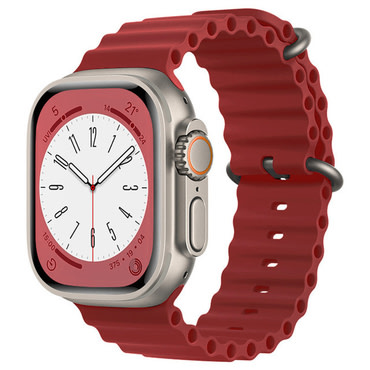 Silikonski remen za pametni sat Techsuit "W038" za Apple Watch (42mm / 44mm / 45mm / 46mm / 49mm) - tamno crven