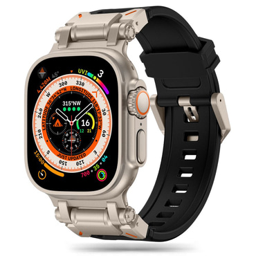 Silikonski remen Techsuit "W064" za Apple Watch (42mm / 44mm / 45mm / 46mm / 49mm) - crni