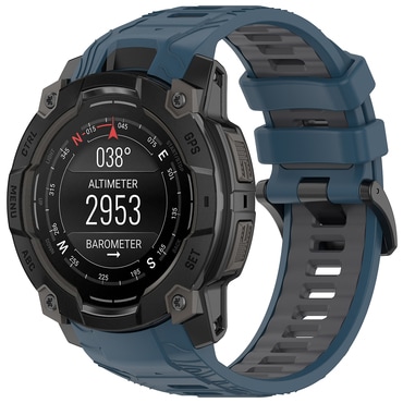 Silikonski remen Techsuit "W077" za Garmin Instinct 3 50mm / Instinct 3 50mm Solar - plav / siv