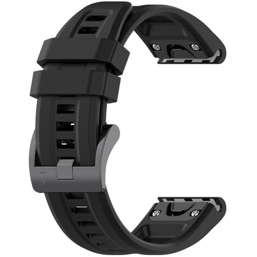 Univerzalni silikonski remen Techsuit QuickFit "W060" 26mm za pametne satove - crn