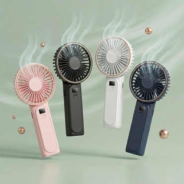 Mini ručni ventilator Techsuit "M12" s LED prikazom, USB-C punjenjem, 6 brzina, 5000mAh