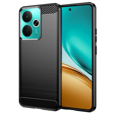 TPU gel maska  "Brushed Carbon" za Realme 14 5G -  crna