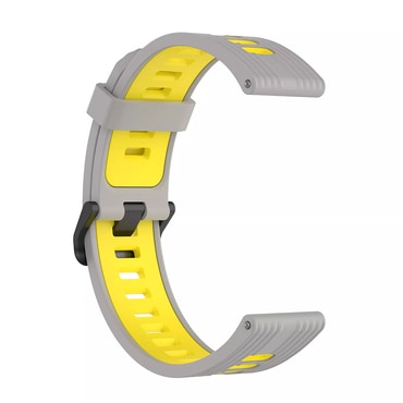 Univerzalni silikonski remen Techsuit "W002" 20mm za pametne satove - siv / žut