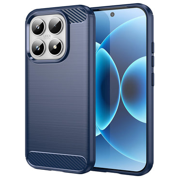 TPU gel maska "Brushed Carbon" za Xiaomi 17 - plav