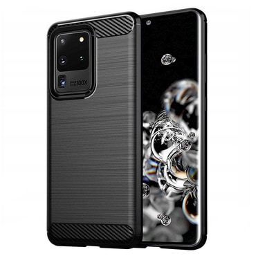 TPU gel maska "Brushed Carbon" za Samsung Galaxy S20 Ultra - crn