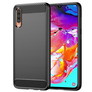 TPU gel maska "Brushed Carbon" za Samsung Galaxy A70 - crn