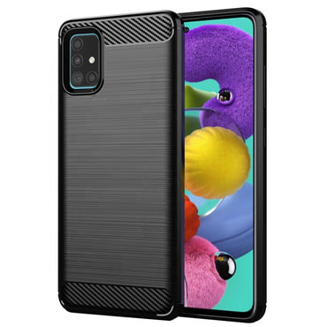 TPU gel maska "Brushed Carbon" za Samsung Galaxy A51 - crn