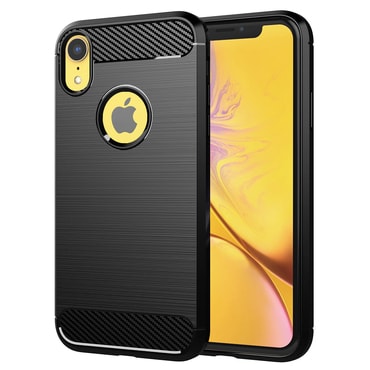 TPU gel maska "Brushed Carbon" za iPhone XR - crn