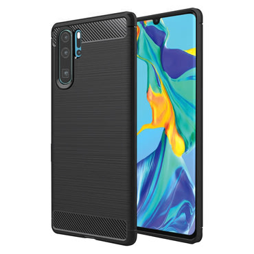 TPU gel maska "Brushed Carbon" za Huawei P30 Pro - crn