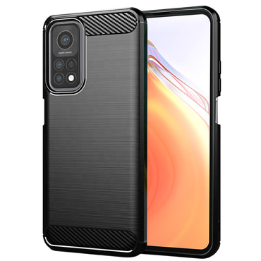 TPU gel maska "Brushed Carbon" za Xiaomi Mi 10T Pro / 10T - crn