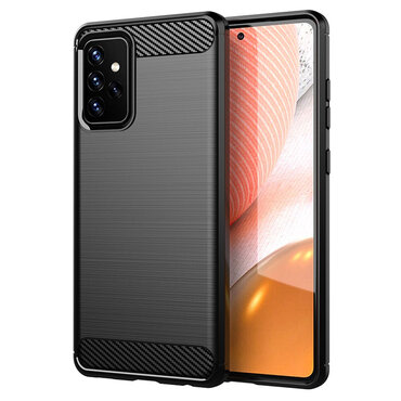 TPU gel maska "Brushed Carbon" za Samsung Galaxy A72 - crn