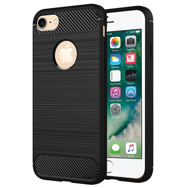 TPU gel maska "Brushed Carbon" za iPhone 7 / 8 - crn