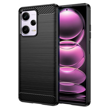 TPU gel maska "Brushed Carbon" za Xiaomi Redmi Note 12 Pro 5G - crn