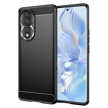 TPU gel maska "Brushed Carbon" za Honor 90 - crn