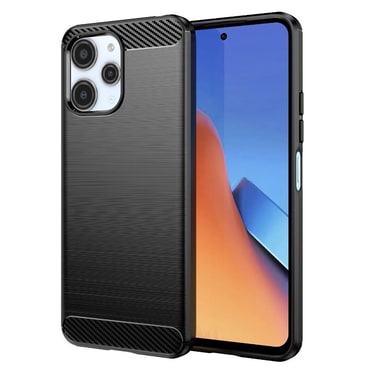 TPU gel maska "Brushed Carbon" za Xiaomi Redmi 12 4G / 5G - crn