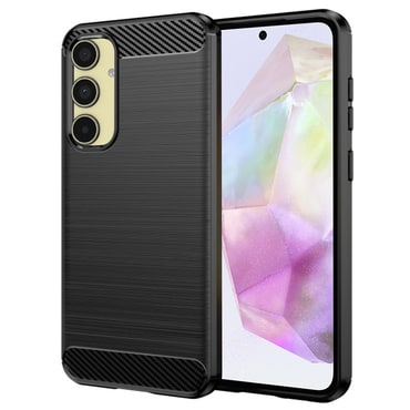 TPU gel maska "Brushed Carbon" za Samsung Galaxy A35 - crn