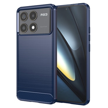 TPU gel maska "Brushed Carbon" za Xiaomi Poco F6 Pro - plav