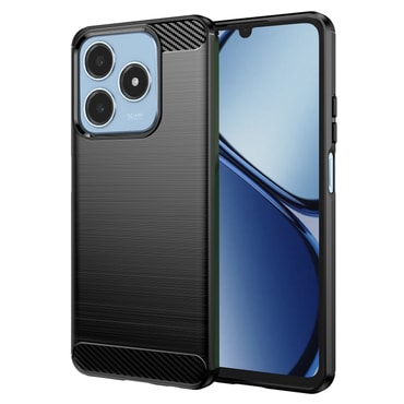 TPU gel maska "Brushed Carbon" za Realme C61 - crn