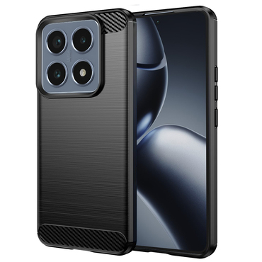TPU gel maska "Brushed Carbon" za Xiaomi 14T Pro - crn