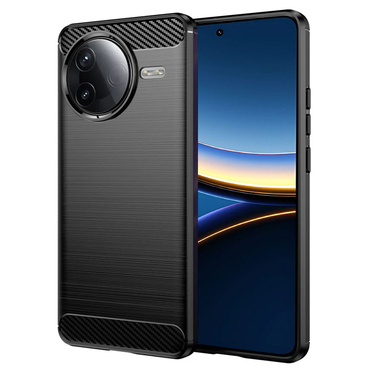 TPU gel maska "Brushed Carbon" za Xiaomi Poco F7 Pro - crn