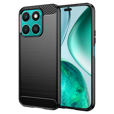 TPU gel maska "Brushed Carbon" za Honor X8c - crn
