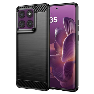 TPU gel maska "Brushed Carbon" za Motorola Edge 60 Pro - crn