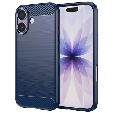 TPU gel maska "Brushed Carbon" za iPhone 17 - plav