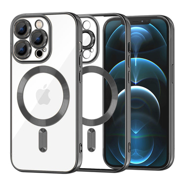 Maskica Techsuit "Luxury Crystal MagSafe" za iPhone 12 Pro Max - crn