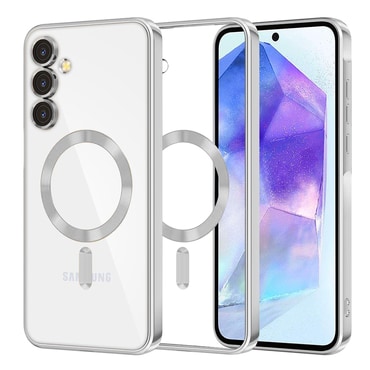Maskica Techsuit "Luxury Crystal MagSafe" za Samsung Galaxy A55 - srebrn