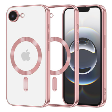 Maskica Techsuit "Luxury Crystal MagSafe" za iPhone 16e / 17e - roza