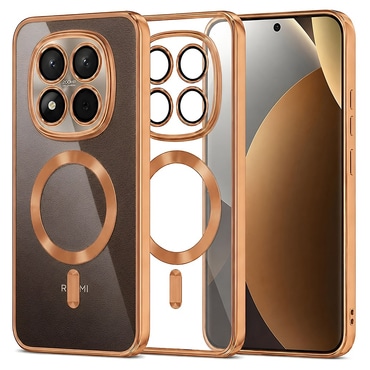 Maskica Techsuit "Luxury Crystal MagSafe" za Xiaomi Redmi Note 15 Pro Plus / Poco M8 Pro - narančast