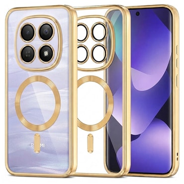 Maskica Techsuit "Luxury Crystal MagSafe" za Xiaomi Redmi Note 15 4G / Redmi Note 15 5G / Poco M8 - zlatan