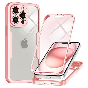 Hibridna Full Body maskica Techsuit "ColorVerse 360" za iPhone 15 Pro Max - pink